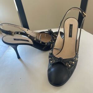 VINTAGE SERGIO ROSSI Black Slingback Heels